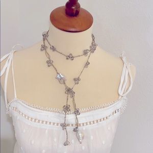 Handmade fresh water pearl lariat necklace